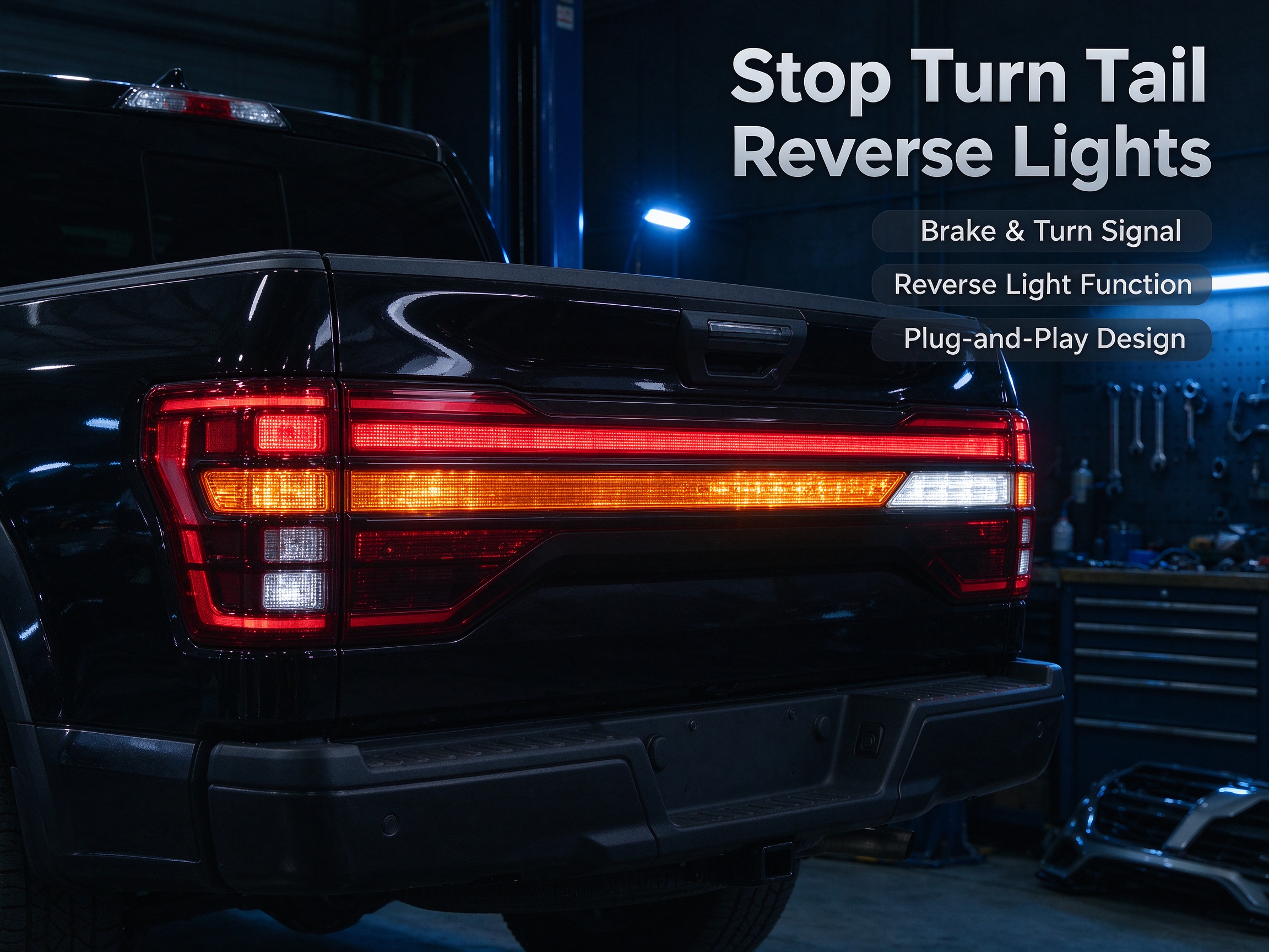 Plug-and-Play Stop Turn Tail Reverse Lights for Trucks