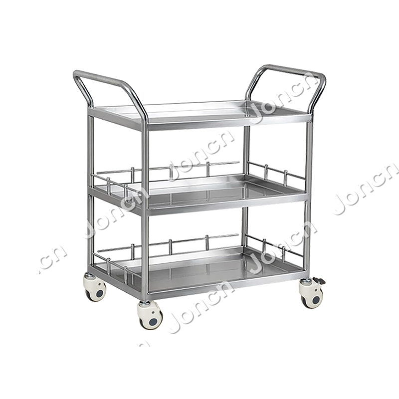 SUS600J57 Mobile 304 Stainless Steel Instrument Trolley for Hospital and Clinical Use