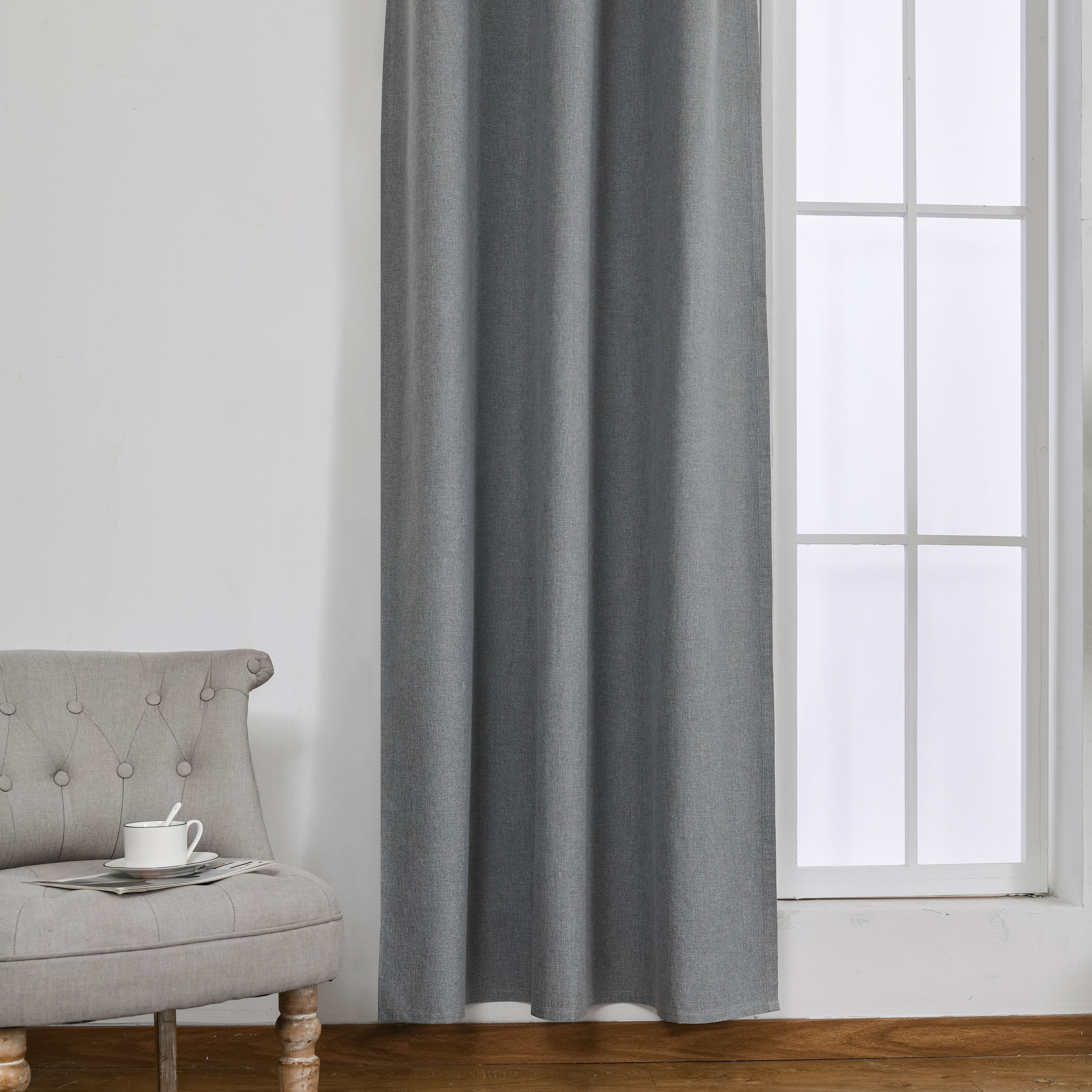 Double-sided lightweight linen full blackout