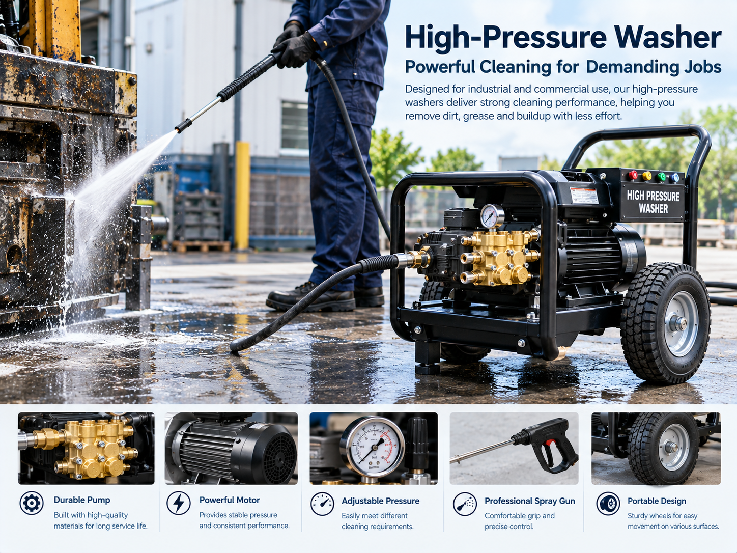 Industrial High-Pressure Washer for Demanding Cleaning