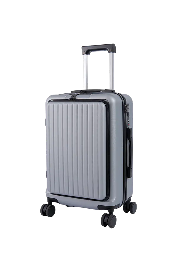 Premium Grey Side Opening Suitcase with Wheels