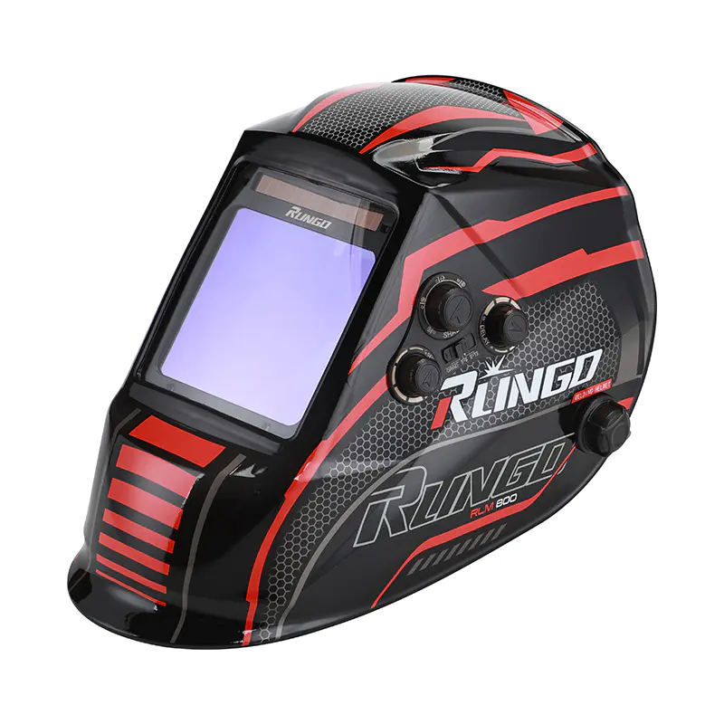 Premium full face auto darkening welding helmet with solar powered lens.